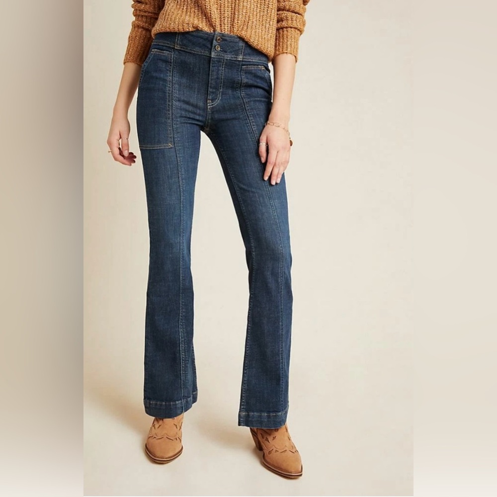 Pilcro and the Letterpress High Rise Trouser Bootcut Denim Jeans 25 NWT Utility